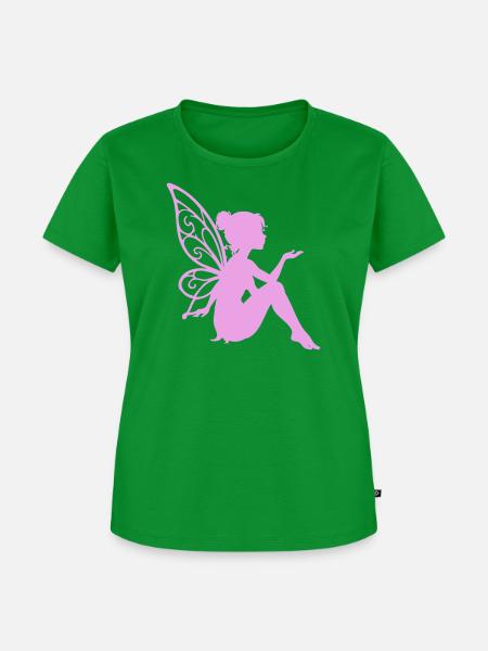 Zarte Feenheldin mit Flügeln - Frauen Premium Bio T-Shirt - Grün