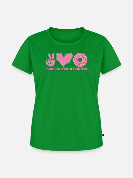 Peace Love Donuts - Frauen Premium Bio T-Shirt - Grün