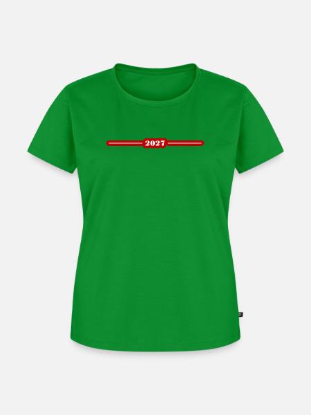 2027 Jahreszahl Balken Rot - Frauen Premium Bio T-Shirt - Grün