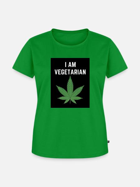 I AM VEGETARIAN - Frauen Premium Bio T-Shirt - Grün