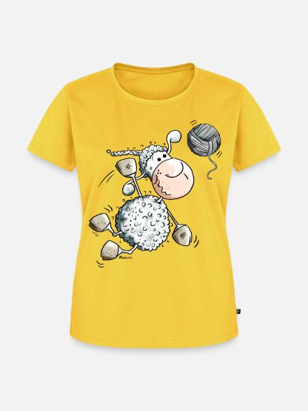 Sportliches Schaf - Frauen Premium Bio T-Shirt - Sonnengelb