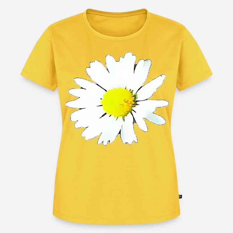 Blume - Gänseblümchen - Frauen Premium Bio T-Shirt - Sonnengelb
