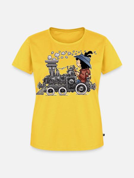 Scott - die unvergessliche Dampflok / - Frauen Premium Bio T-Shirt - Sonnengelb