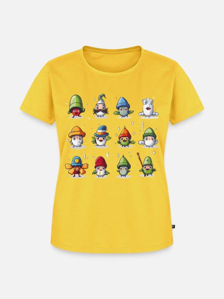 Bunte Wichtel Kollektion - Frauen Premium Bio T-Shirt - Sonnengelb