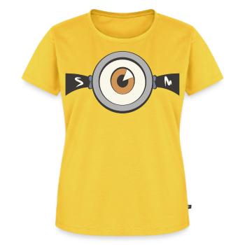 Minions Kostüm Mit Einem Auge - Frauen Premium Bio T-Shirt - Sonnengelb - Vorne - AI Model Female 172 dark (172cm)