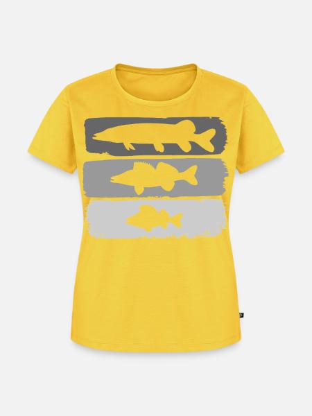 Hecht Zander Barsch - Frauen Premium Bio T-Shirt - Sonnengelb