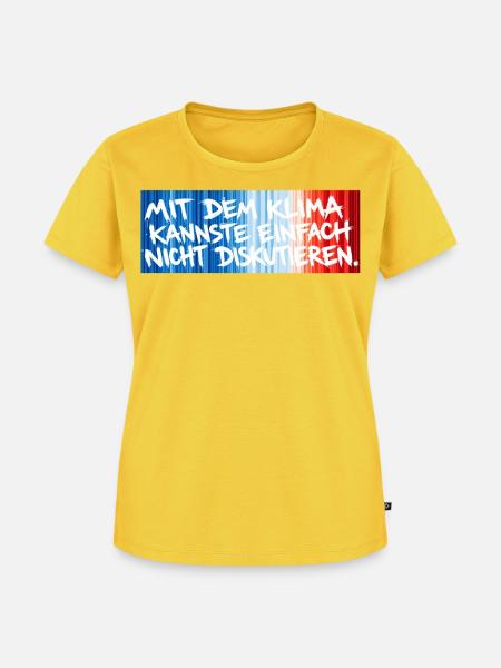 Klimastreifen - Frauen Premium Bio T-Shirt - Sonnengelb