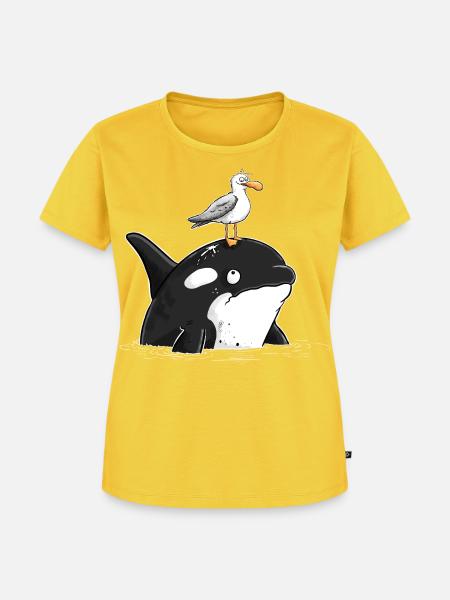 Orca_Mowe - Frauen Premium Bio T-Shirt - Sonnengelb