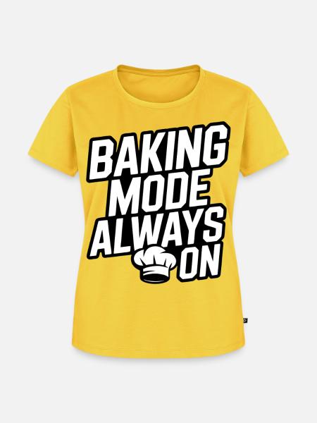 Backmodus immer an lustiger Back Spruch - Frauen Premium Bio T-Shirt - Sonnengelb