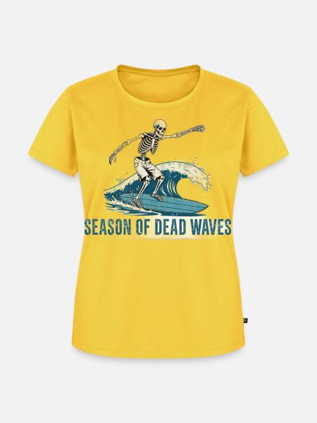 Halloween Skelett - Frauen Premium Bio T-Shirt - Sonnengelb