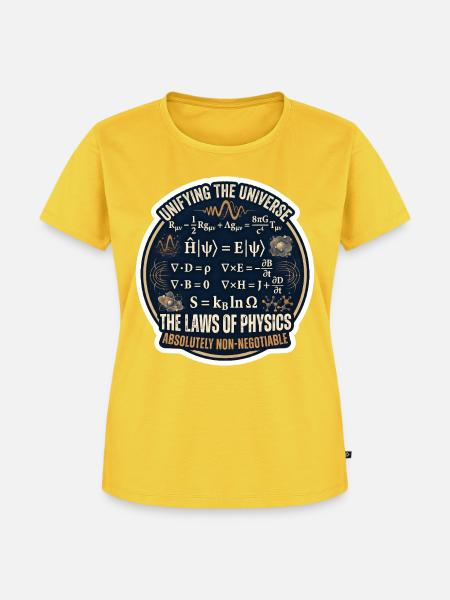 Physik Gesetze Sticker Universum - Frauen Premium Bio T-Shirt - Sonnengelb