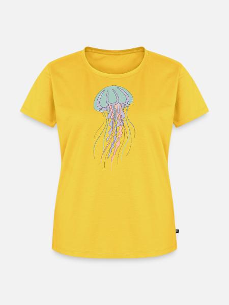 Pastellqualle Illustration - Frauen Premium Bio T-Shirt - Sonnengelb