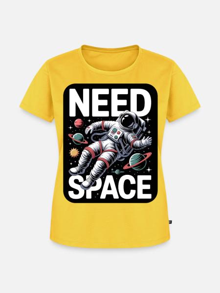 I Need Space - Frauen Premium Bio T-Shirt - Sonnengelb
