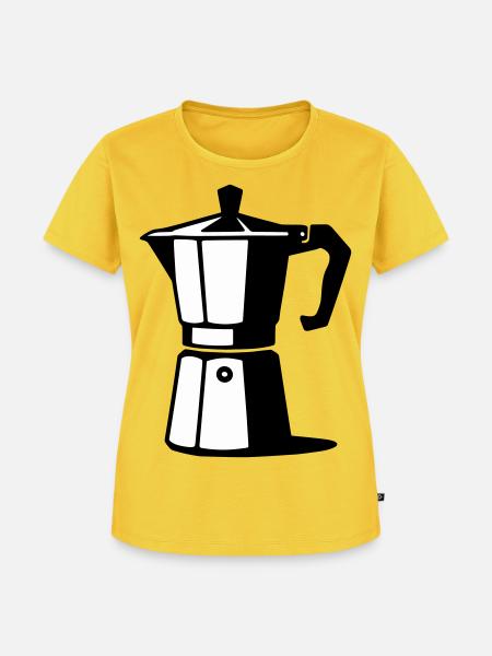 Espresso Kanne - Frauen Premium Bio T-Shirt - Sonnengelb