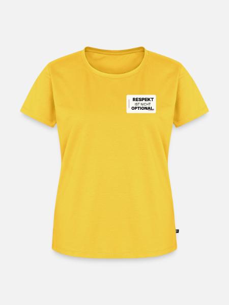 Respekt ist nicht optional - Frauen Premium Bio T-Shirt - Sonnengelb