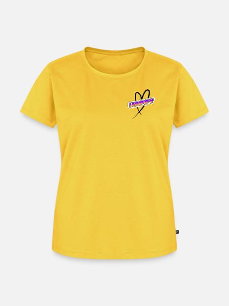 HAPPY Retro Sunset Neon - Frauen Premium Bio T-Shirt - Sonnengelb