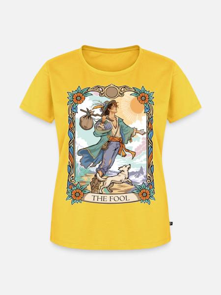Das verrückte TAROT - Frauen Premium Bio T-Shirt - Sonnengelb