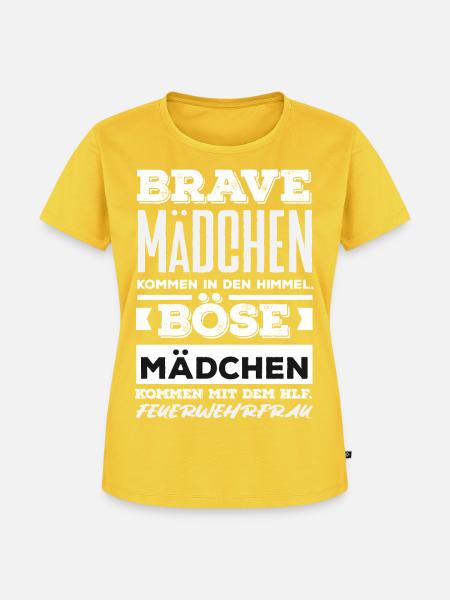Feuerwehr Feuerwehrmann Geschenk - Frauen Premium Bio T-Shirt - Sonnengelb