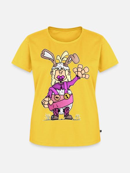 Tida - das Turbo-Pappe-Ei / - Frauen Premium Bio T-Shirt - Sonnengelb