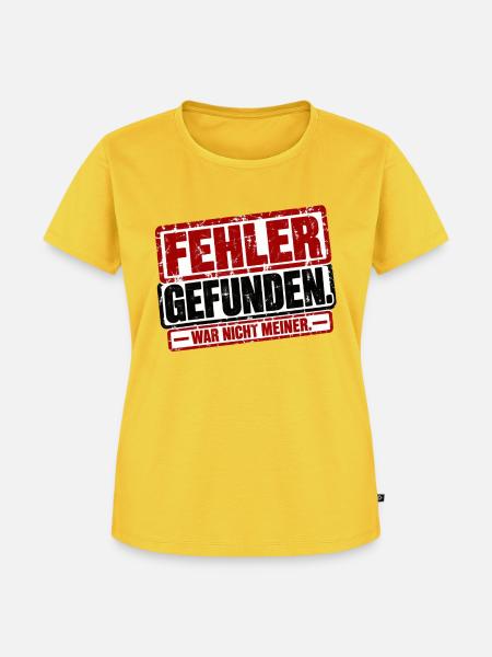 Fehler gefunden. War nicht meiner - Frauen Premium Bio T-Shirt - Sonnengelb