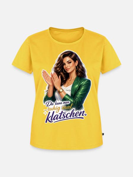 Klatschen – Stilvolle Clap-Illustration - Frauen Premium Bio T-Shirt - Sonnengelb