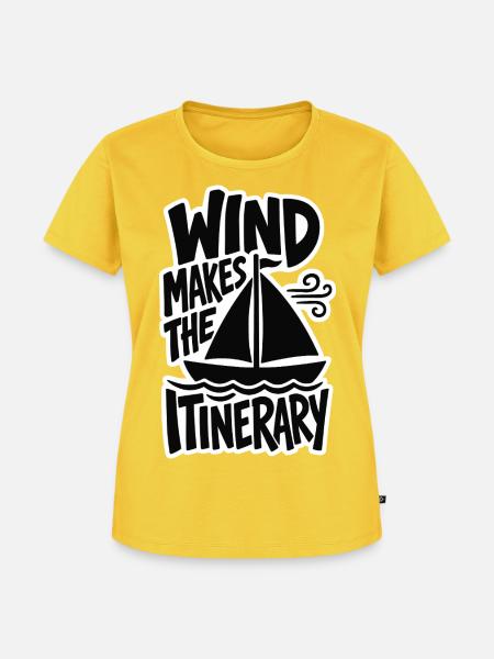 Segeln – Wind Makes the Itinerary - Frauen Premium Bio T-Shirt - Sonnengelb