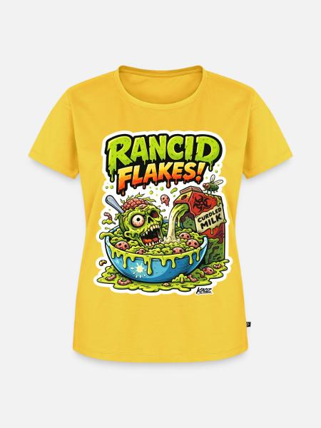 Ekelhaftes Schädelflockenmonster - Frauen Premium Bio T-Shirt - Sonnengelb