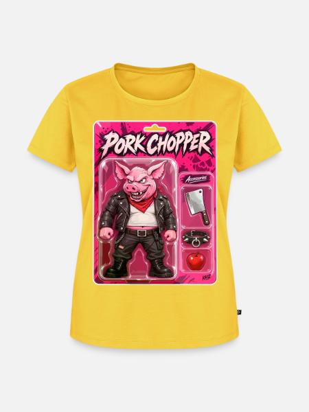 Pork Chopper Punk Pig - Frauen Premium Bio T-Shirt - Sonnengelb