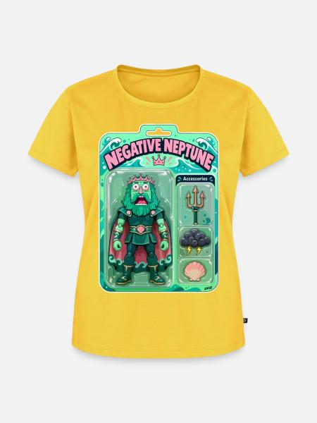 Negative Neptun-Actionfigur - Frauen Premium Bio T-Shirt - Sonnengelb