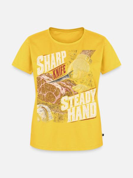 Metzger Schlachter Metzgerhandwerk - Frauen Premium Bio T-Shirt - Sonnengelb