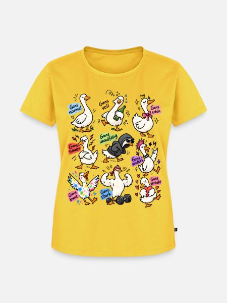 Gans lustige Gänse Wortspiele - Frauen Premium Bio T-Shirt - Sonnengelb