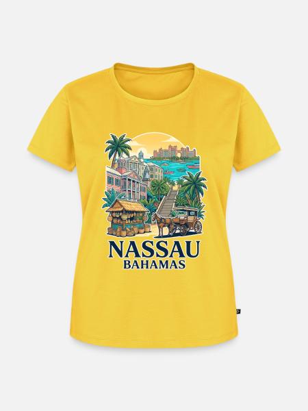 Nassau Bahamas - Frauen Premium Bio T-Shirt - Sonnengelb