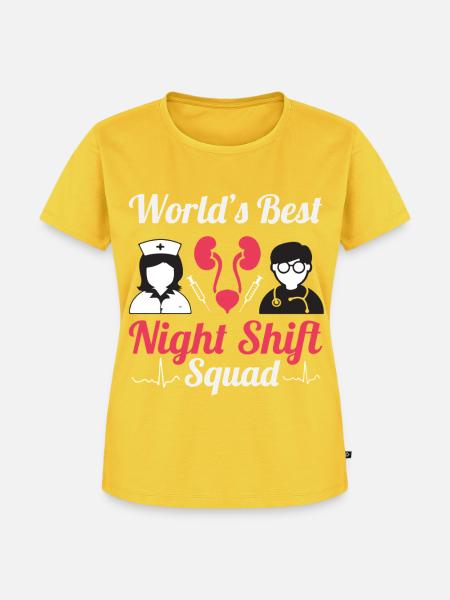 Nachtschicht Krankenpflege Anerkennung Urologie - Frauen Premium Bio T-Shirt - Sonnengelb
