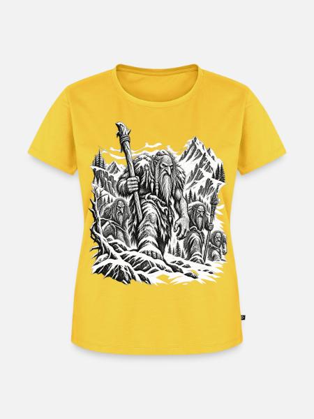 Bergtrolle – Unheimlicher Marsch - Frauen Premium Bio T-Shirt - Sonnengelb