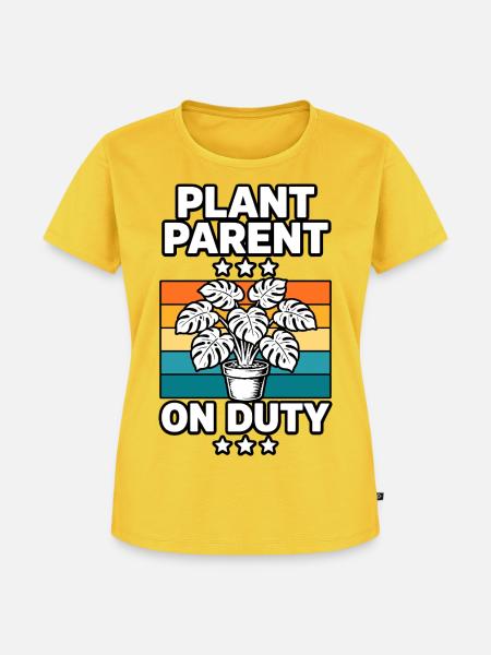 Plant Parent on Duty - Frauen Premium Bio T-Shirt - Sonnengelb