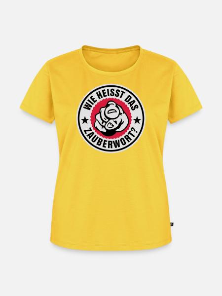 Zauberwort - Frauen Premium Bio T-Shirt - Sonnengelb