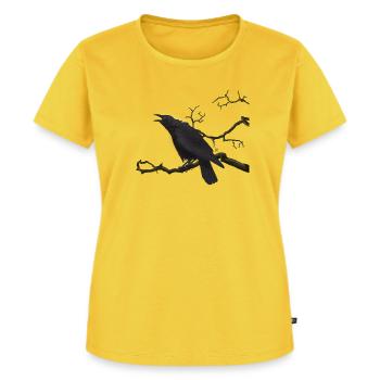 Schwarzer Rabe - Frauen Premium Bio T-Shirt - Sonnengelb - Vorne - AI Model Female 172 dark (172cm)