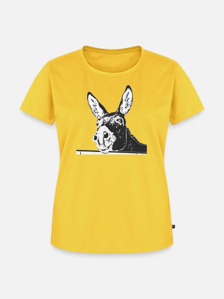 Esel - Frauen Premium Bio T-Shirt - Sonnengelb