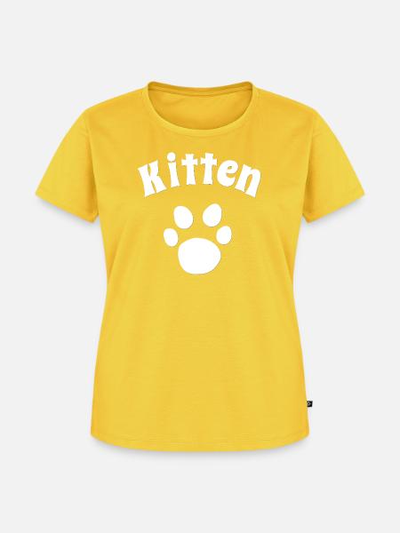 Kitten, Tier tatzen, Stubentiger - Frauen Premium Bio T-Shirt - Sonnengelb