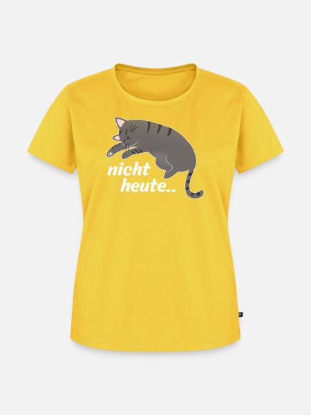 Nicht heute Katze - Frauen Premium Bio T-Shirt - Sonnengelb