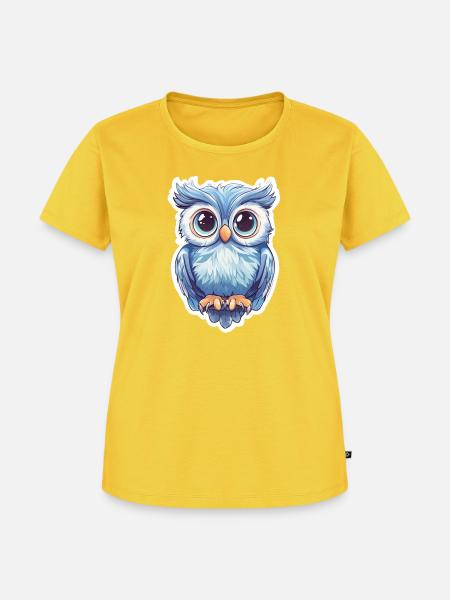 Eule - Frauen Premium Bio T-Shirt - Sonnengelb
