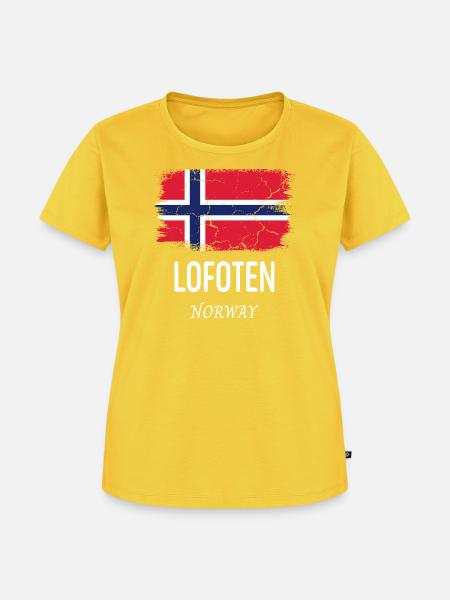 Lofoten - Frauen Premium Bio T-Shirt - Sonnengelb