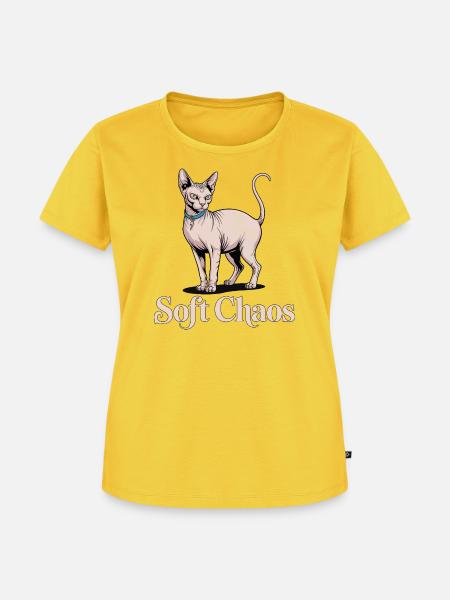 Soft Chaos Sphynx Katze - Frauen Premium Bio T-Shirt - Sonnengelb