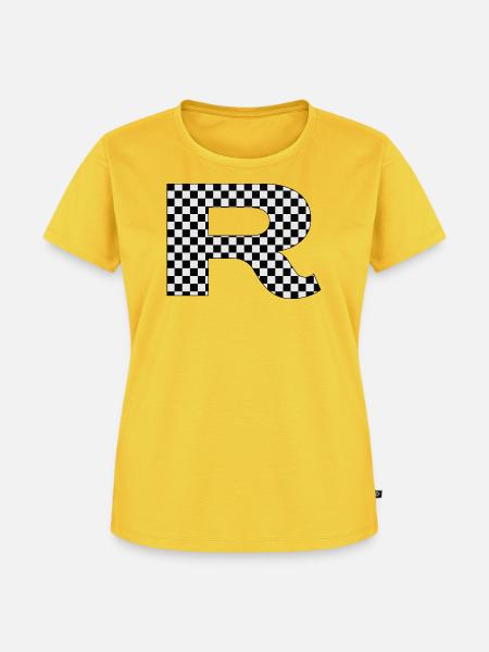 Checkerboard R Design - Frauen Premium Bio T-Shirt - Sonnengelb