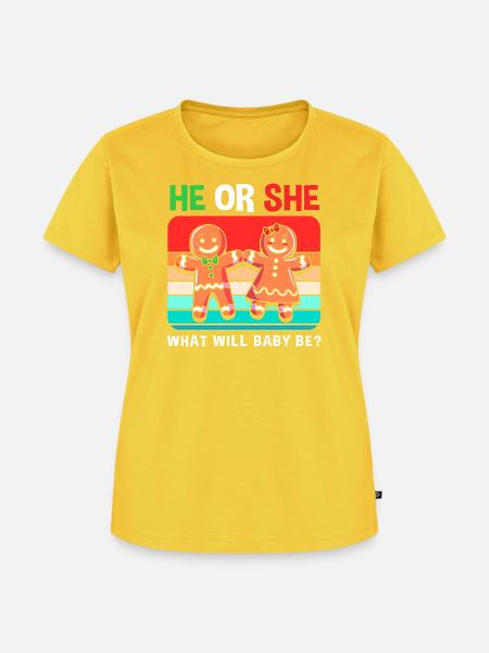 Werdender Papa werdende Väter Weihnachten - Frauen Premium Bio T-Shirt - Sonnengelb
