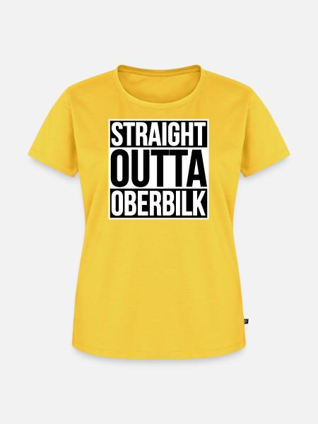 Straight Outta Oberbilk - Frauen Premium Bio T-Shirt - Sonnengelb