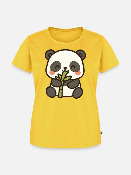 Panda-Snack-Zeit – Bamboo Bliss - Frauen Premium Bio T-Shirt - Sonnengelb