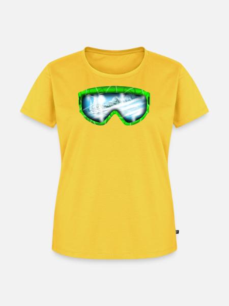 Gletscherblick Neon Goggle Design - Frauen Premium Bio T-Shirt - Sonnengelb