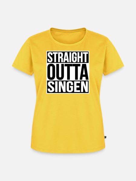 Straight Outta Singen - Frauen Premium Bio T-Shirt - Sonnengelb