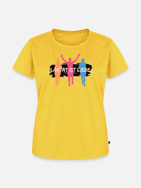 Laktat ist Liebe – Läufer Edition - Frauen Premium Bio T-Shirt - Sonnengelb